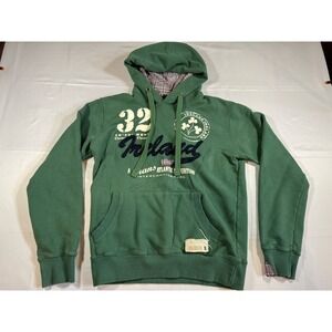 Dolmen Clothing Ireland Hoodie Mens XL Green Plaid Lined Graphic Sweatshirt Y2K
